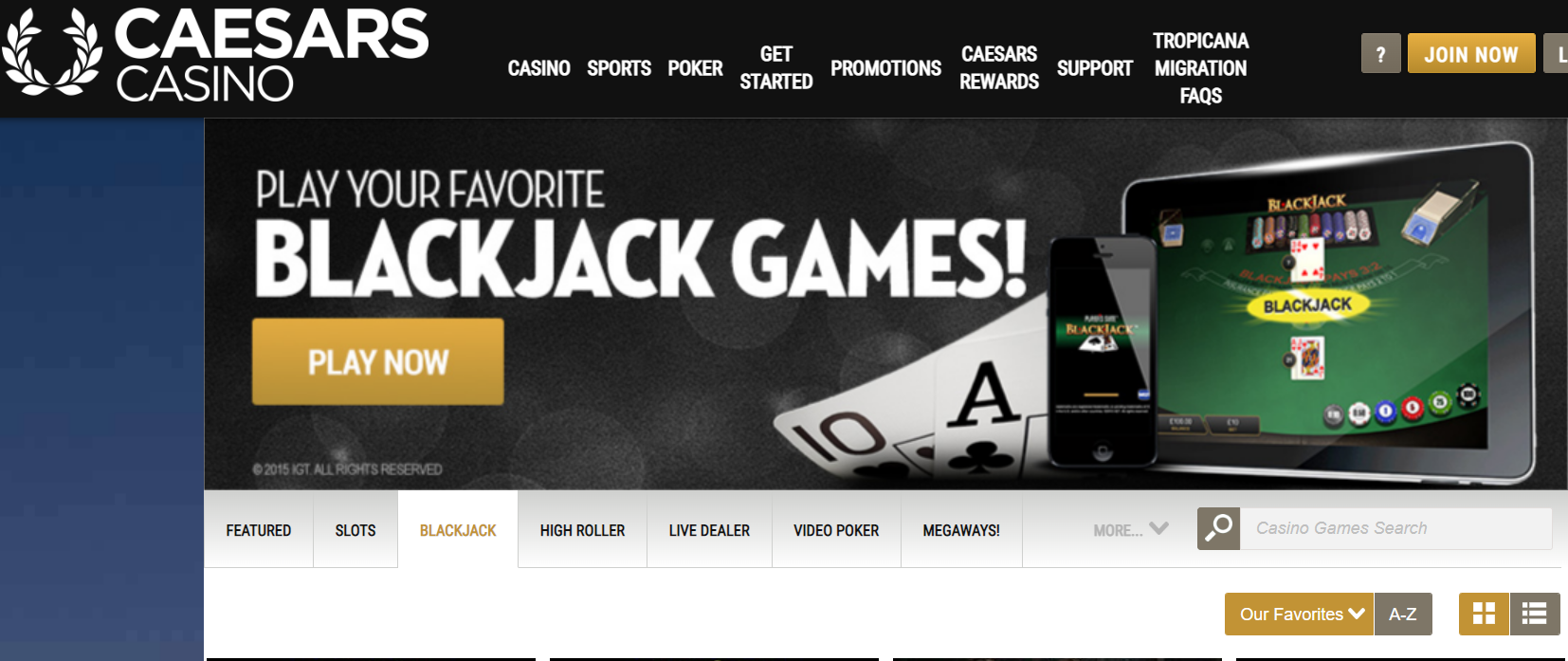 caesars blackjack