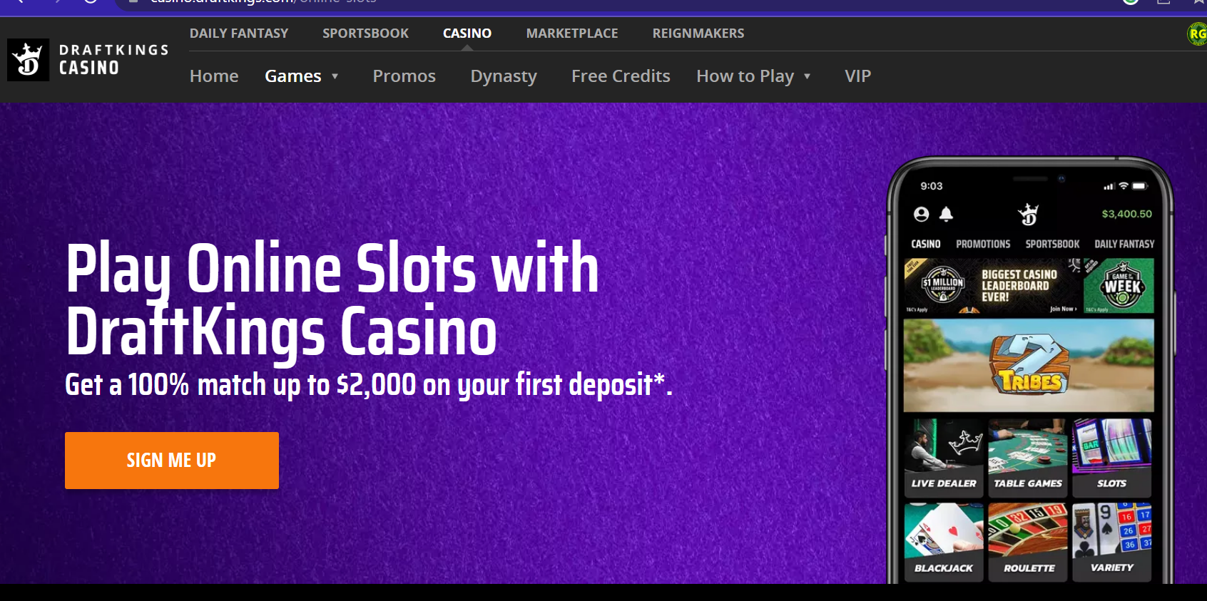draftkings slots