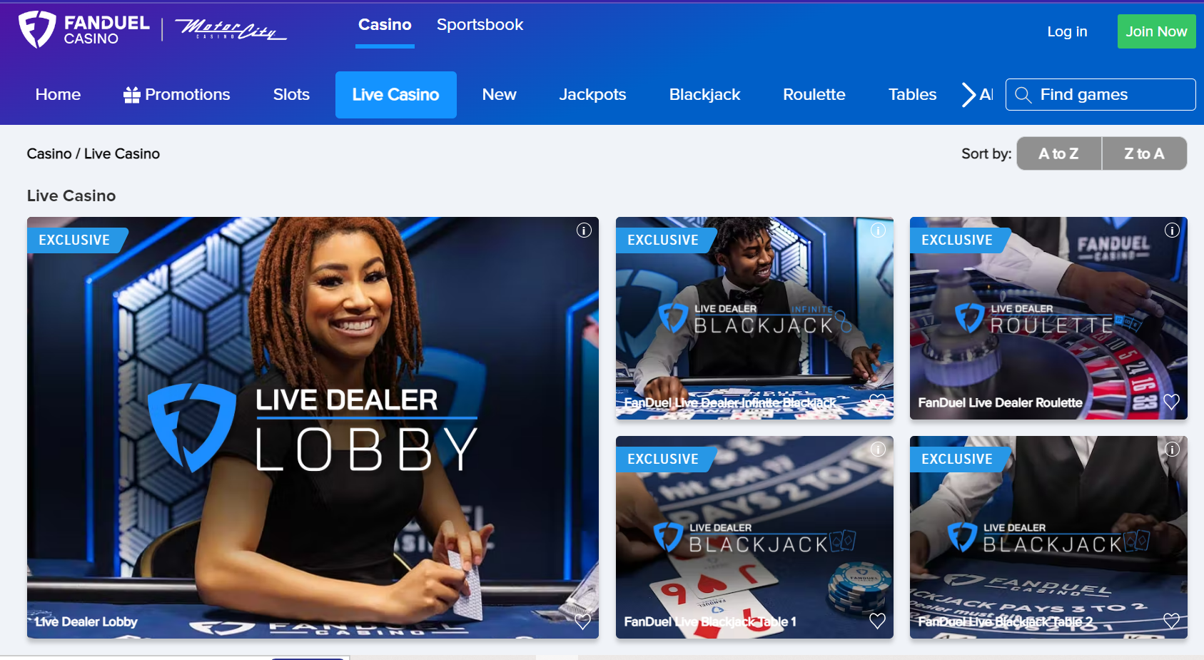 live dealers fanduel